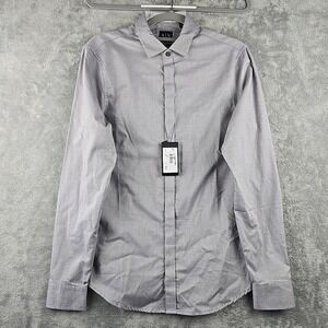 Armani Exchange Slim Fit Dress Shirt Mens Size Small‎ Gray Collared Button Up